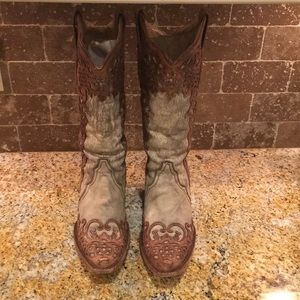 Corral Brown & Creme Cowboy Boots